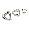 Stainless Steel Wide Big Hollow Heart Pendant Charm Rolo Chain 42mm Wide Heart Shape Necklace for Women Wedding Fashion Jewelry