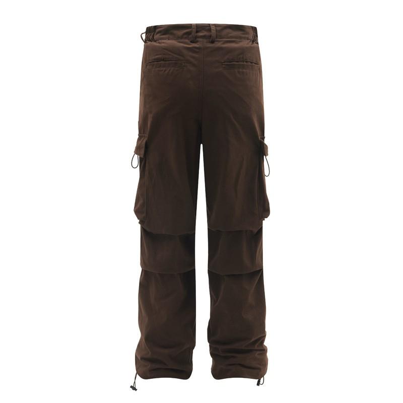 Men Women Streetwear Cargo Pants Loose Fit Straight Leg Wide Trousers With Detail Multi Pocket Cotton Casual