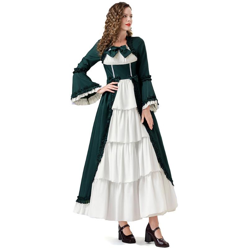 Halloween-Kostüm Erwachsene Mittelalter Retro Renaissance Hofdamen Mehrfarbiges Prinzessinnenkleid