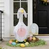 1 Set Easter Porch Goose Bunny Outfits Outdoor Garden Lawn Yard Goose Statue Rabbit Ears Costume Spring Holiday Party Dress-up Clothing