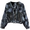 Womens Vintage Distressed Denim Jacket Loose Fit V-Neck Long Sleeve Floral Embroidered Streetwear Top 2026