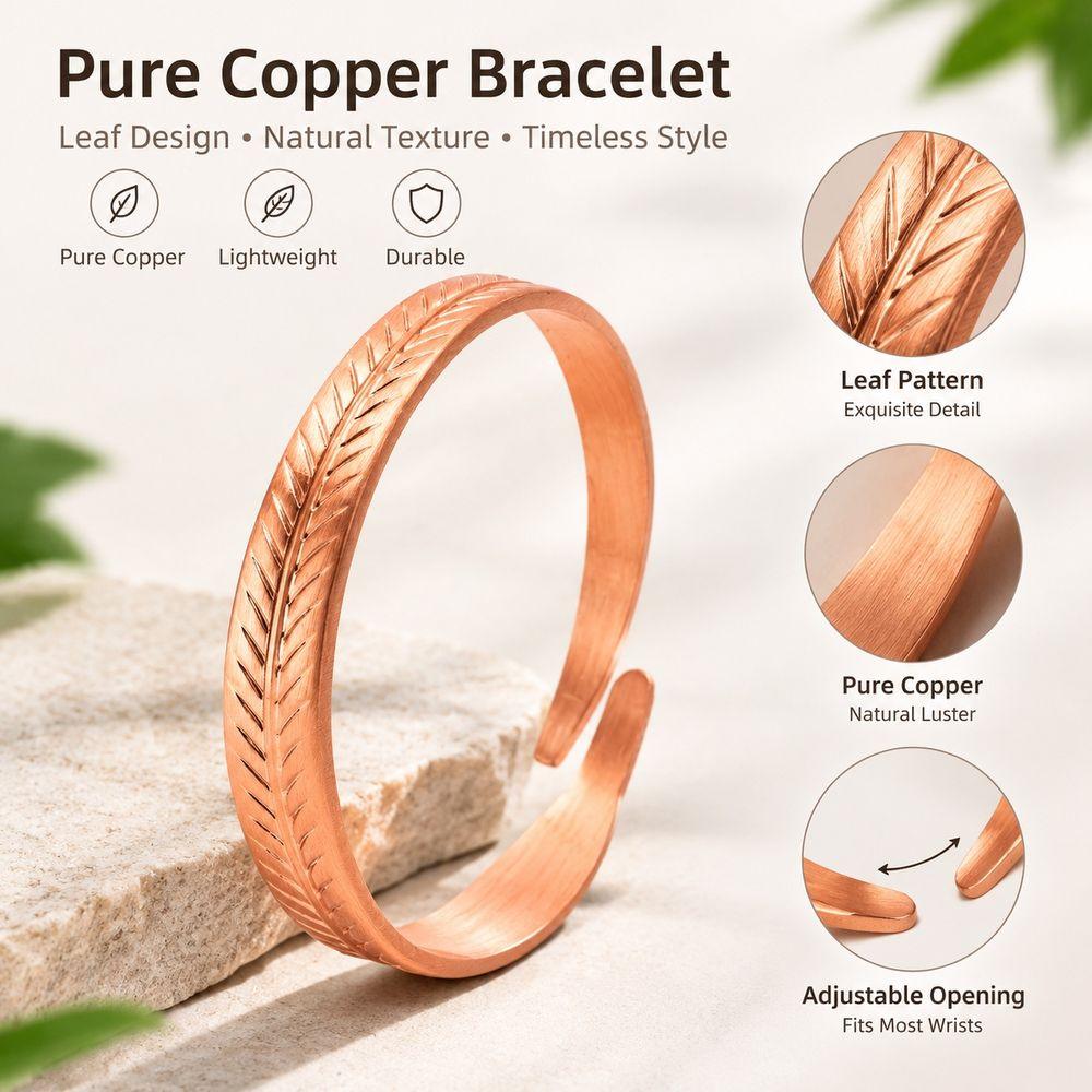 Adjustable Copper Bracelet Pure Copper Bangle Jewelry Stylish Copper Bangle Daily Wear