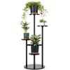 FINO Universal Flower Stand - Black, 4-tier Flower Stand for 6 Pots