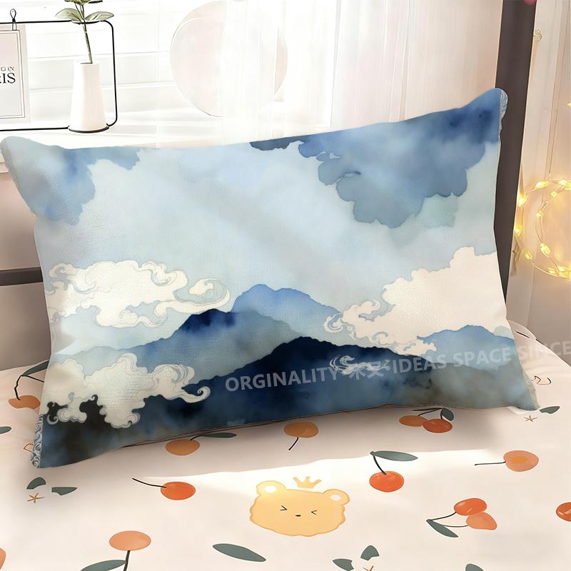 Blue Mountain Clouds Pillowcase Suitable For Sofa Bedroom Car Pillow Cover Cushion Rectangular Back Cushion