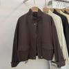 Spring 2025 Women's Loose Casual Chic Stand-Up Collar Jacket - Hong Kong Style