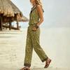 YYFS Women's Fashion Casual Summer Spring Leopard Print Sleeveless V-Neck Trousers Pants Suits