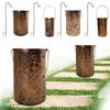 Solar Lanterns Waterproof Outdoor Decorative Garden Light with Shepherds Hook Hollowed-Out Metal Decor Lantern