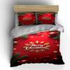 Gold Merry Christmas Festive Decor Bedding Set (1 Duvet Cover, 2 Pillowcases, Duvet Not Included)