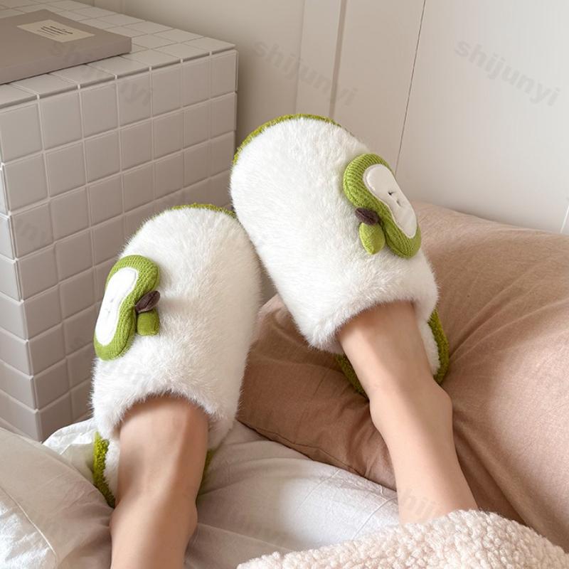 Fashion Couple Cotton Slippers Autumn Winter Women's Indoor Warm Non Slip Home Shoes Lightweight Comfortable Soft Sole Men's Plush Shoes