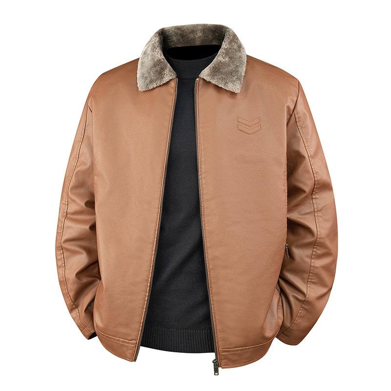 

Утепленная флисовая кожаная куртка кожаная мужская кожаная куртка осень и зима легкая деловая повседневная свободная куртка с лацканами мужская 5XL