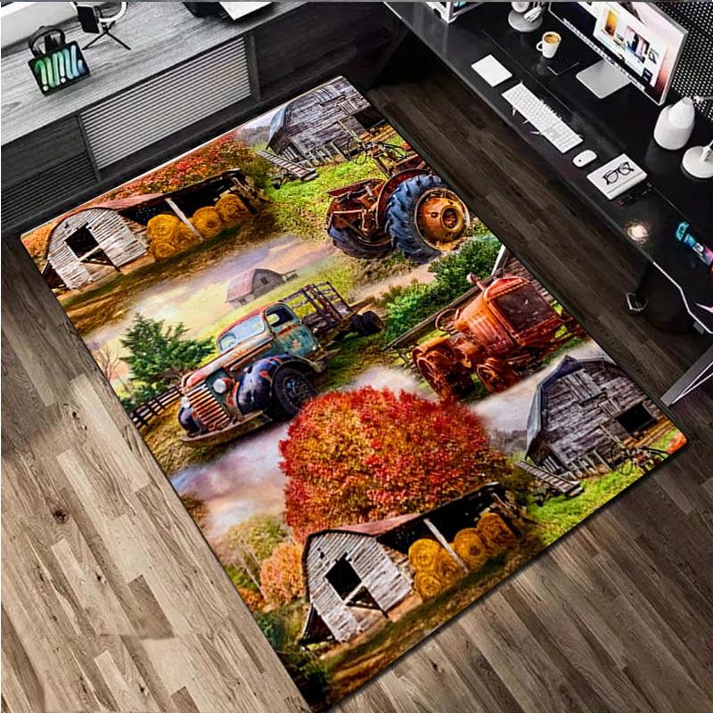 1Pc Truck Field Print Rug - home decoration Carpet For Living Room Bedroom Flooring Computer Chair Area Rug
