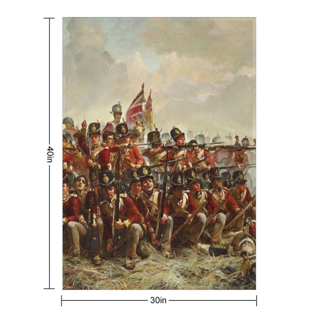 HD. The 28th Regiment at Quatre Bras, by Lady Butler, 1875 Throw Blanket Luxury Decoratives Soft Beds For Sofa Thin Blankets