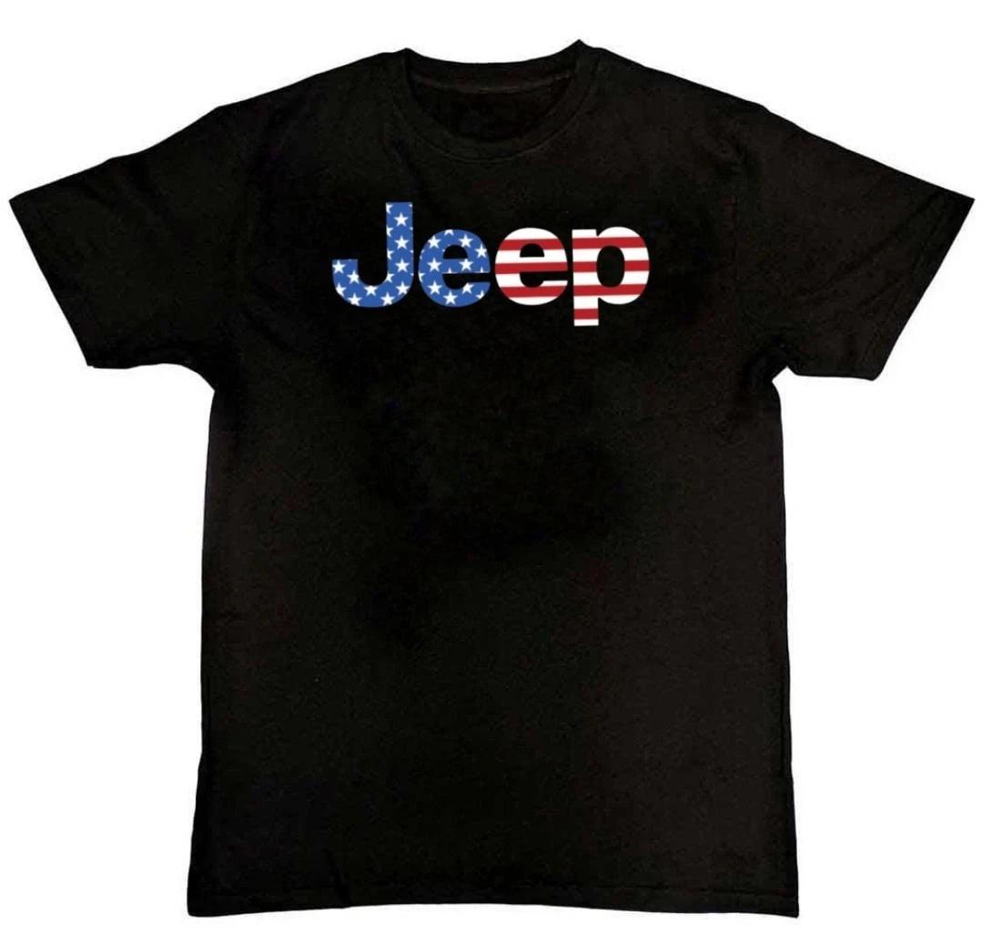 

JEEP FLAG LOGO Graphic Print Unisex Mens T-Shirt 4XL