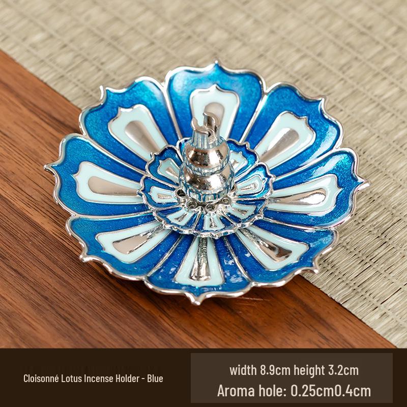 Antique Double-Layer Lotus Incense Holder for Tea Ceremony and Buddha Incense, Multi-Porous Sandalwood Line Burner.