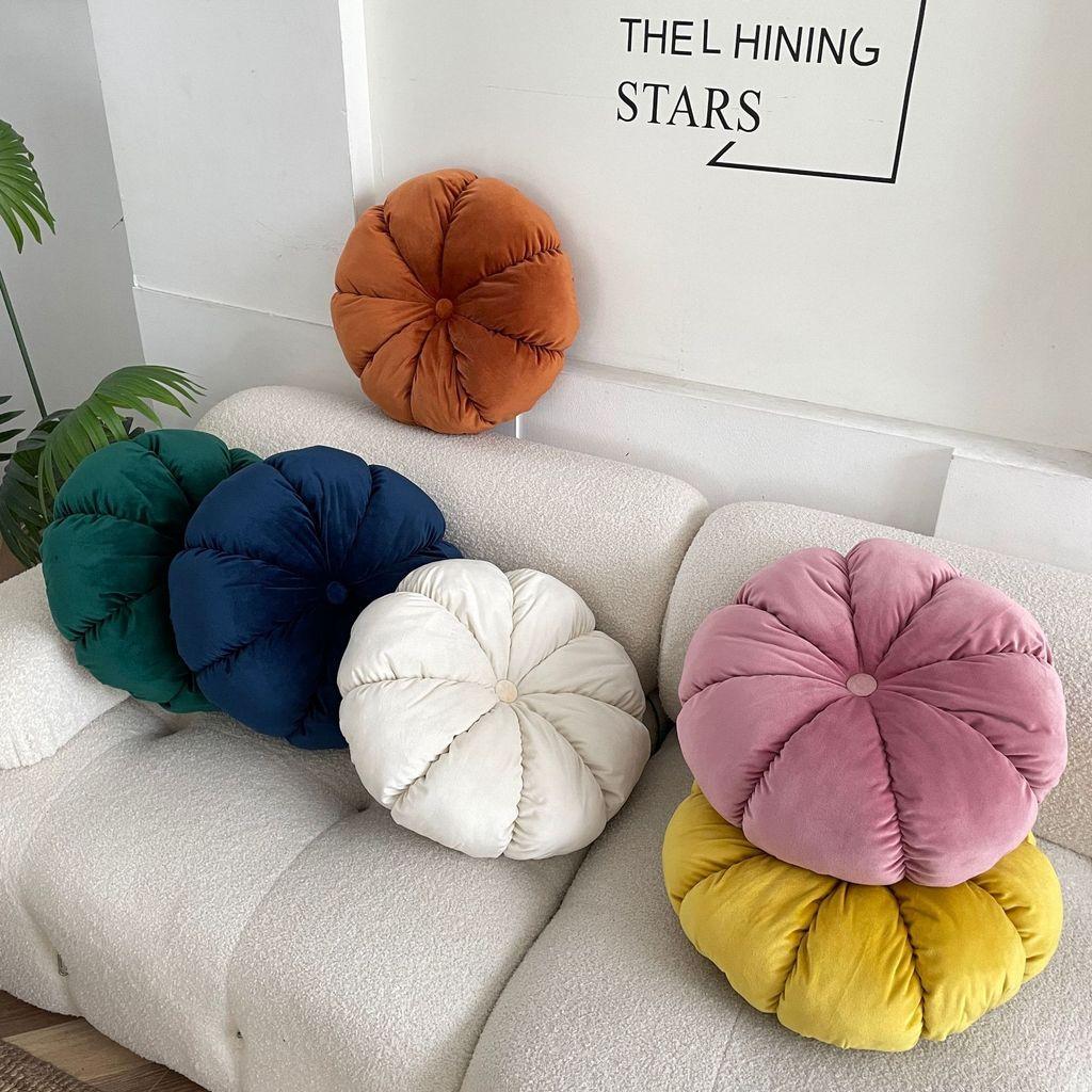 Scandinavian Style Pumpkin Cushion With Polyester Cover For Living Room And Office Decor