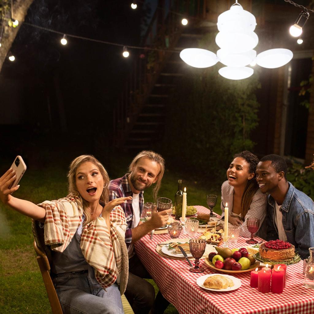 Rechargeable Camping With Hook, Waterproof Emergency Light Solar Charging, 5 Lighting Modes