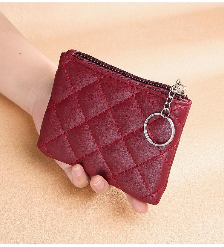 

Женский кошелек большого объема для монет, наличных и карт с держателем для ключей и отделением для губной помады вино красного