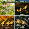 Solar Garden Lights Bird String Lights, Outdoor Waterproof Light, Warm Weatherproof Light Chain Glow LED for Patio Balcony Lawn Decor Celebration