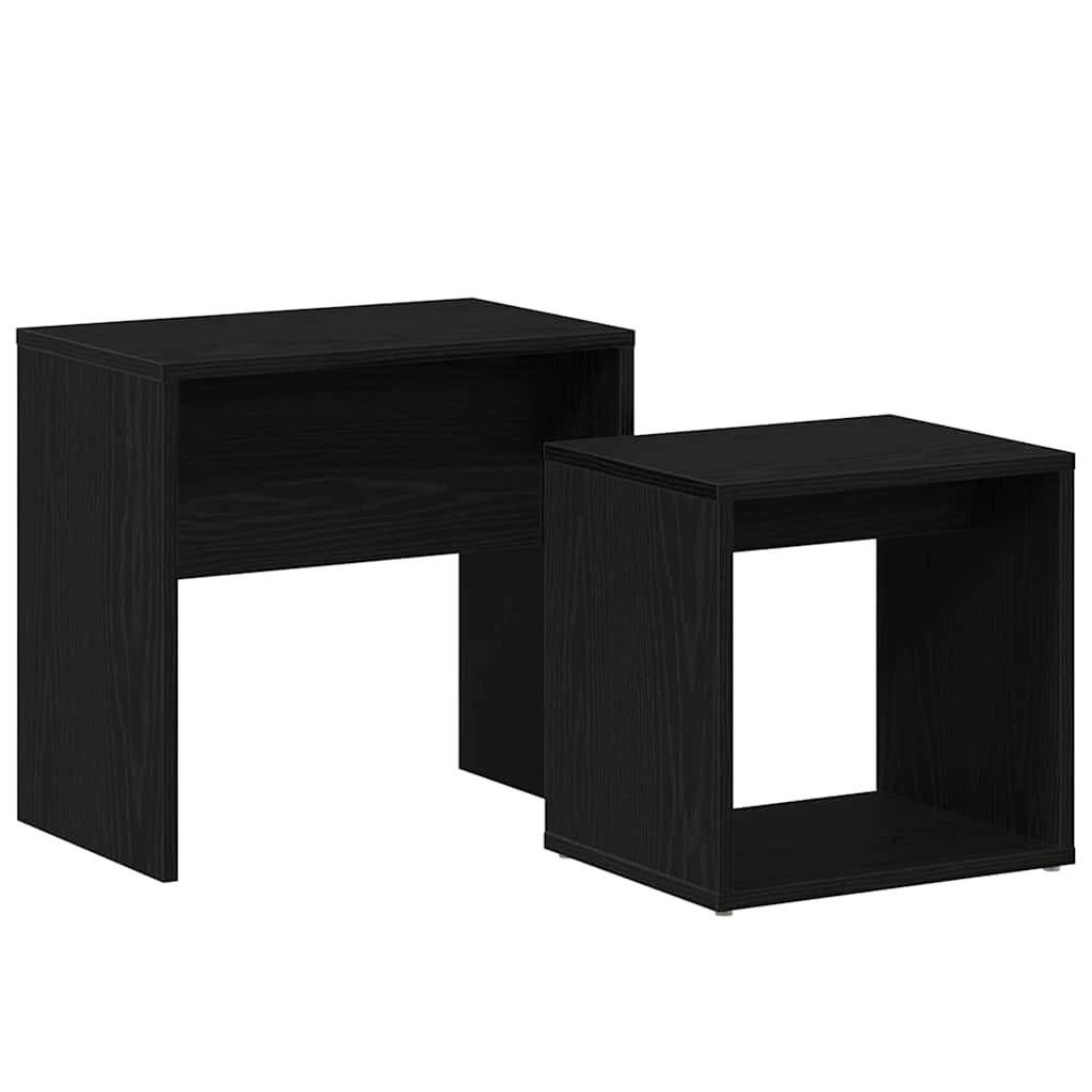 Coffee Tables 2 Pcs Black Oak Effect Particleboard