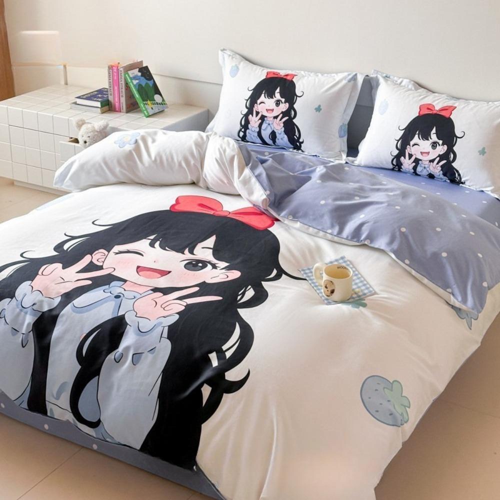 Cartoon  princess Motif,Bed Linen,Microfibre Bedding Sets, Children's Bed Linen  for Teenagers 3D Printed  DuvetCover with Zip