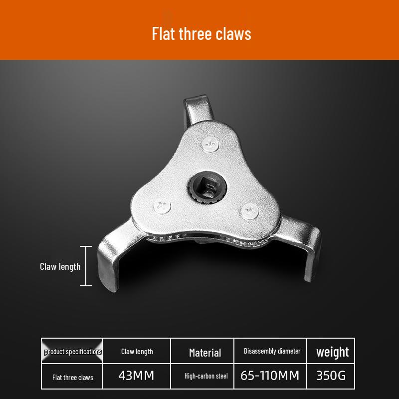 Regulowany antypoślizgowy klucz do filtrów oleju z trzema szczękami do wkładów oczyszczaczy wody