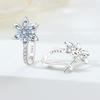 Orstarry S925 Silver Earring Winter Blue Snowflake Hoop Earrings Elegant Fashion Jewellery Women Gift