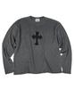 SK8ER ROCK Classic Cross Pigment Oversized Knit ((Charcoal))
