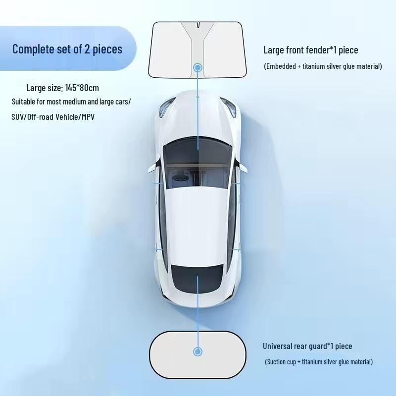 Silver-Coated Anti-Glare Car Sunshade Umbrella for Front and Side Windows