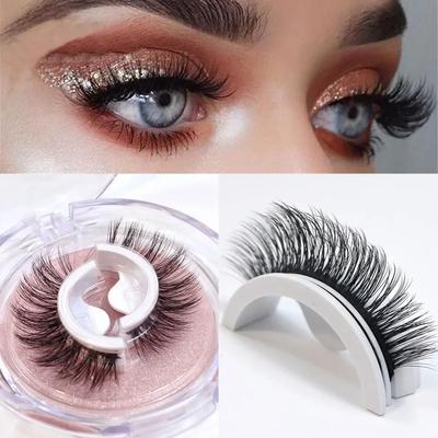 1Pair Reusable Self-adhesive False Eyelashes 3D Mink Lashes Glue-free Eyelash Extension 3 Seconds To Wear No Glue Needed Lashes