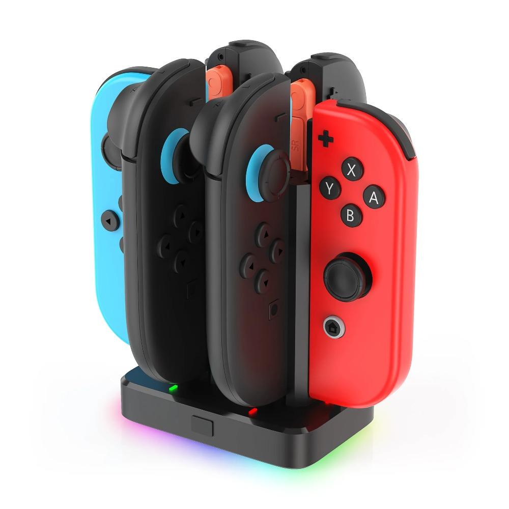 6 in 1 Charging Dock Compatible with Switch 1 2 for Joy Con & OLED Model Controller with RGB Lighting Switch 2 Handle Bracket