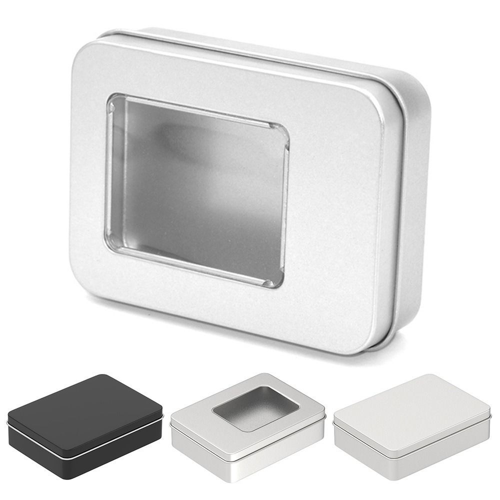 Scatola Rettangolare Piccola in Metallo per Carte da Gioco Custodia per Carte Collezionabili Organizer Scatola di Latta Vuota Contenitore per Caramelle Cosmetici per la Casa