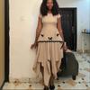 European and American cross-border women's 2026 summer new elegant high-end butterfly waist-cinching short sleeve A-line mid-length dress