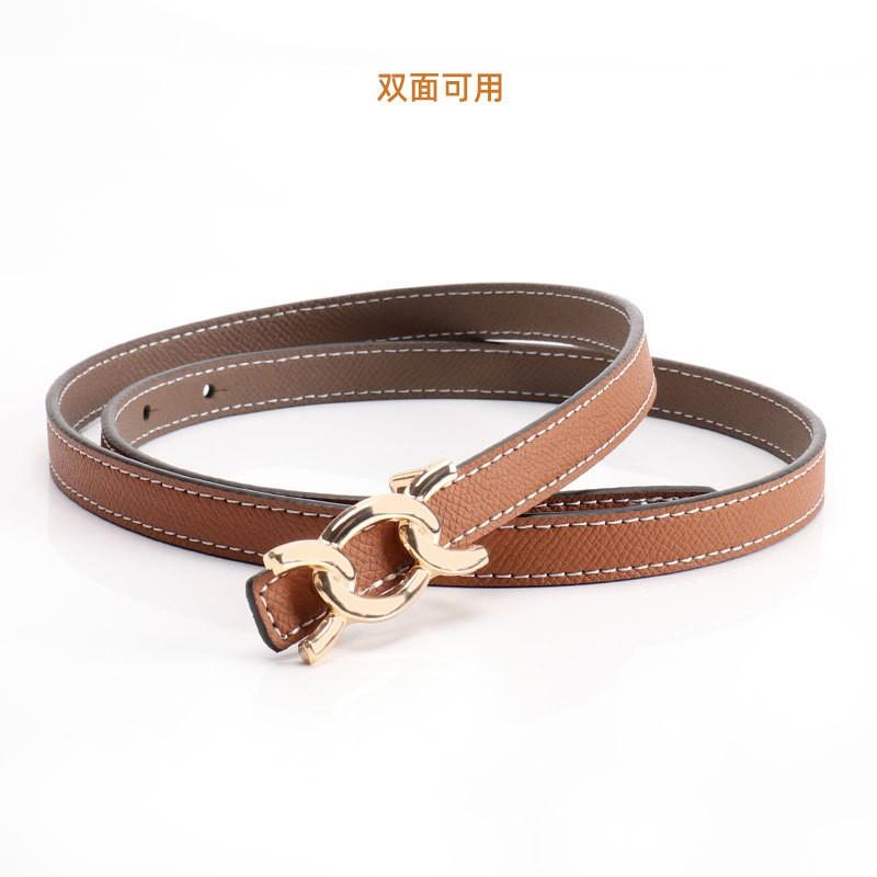 Slim Womens Belt With Alloy Pin Buckle Ultra-Thin Faux Leather Waistband Dresses Blazers Casual Office Wear