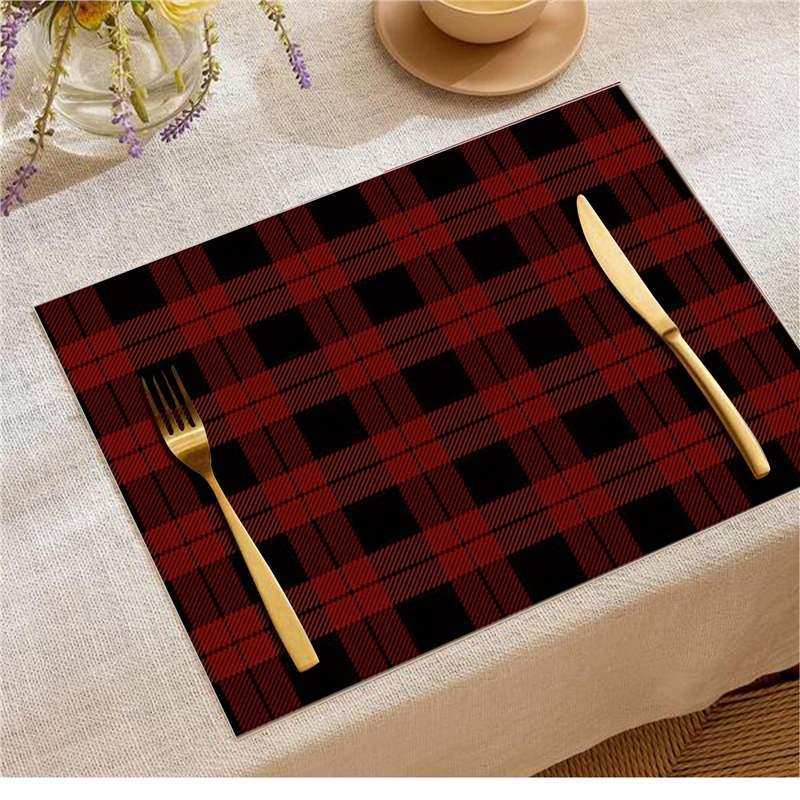 Jolly Christmas Linen Placemats - Stain-Proof, Heat-Resistant Holiday Table Decor