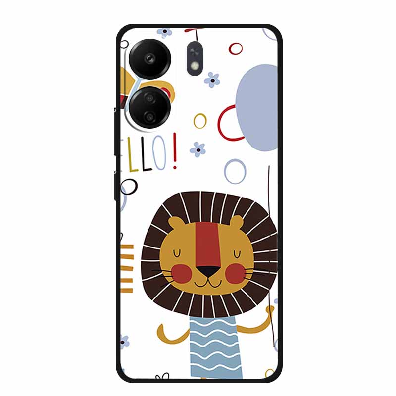 Phone Cases for Redmi 13C 13R Soft Silicone TPU Cover for Xiaomi Redmi13 C R Animal Wolf Funda Vividly Lion Tiger Capa 13 C R