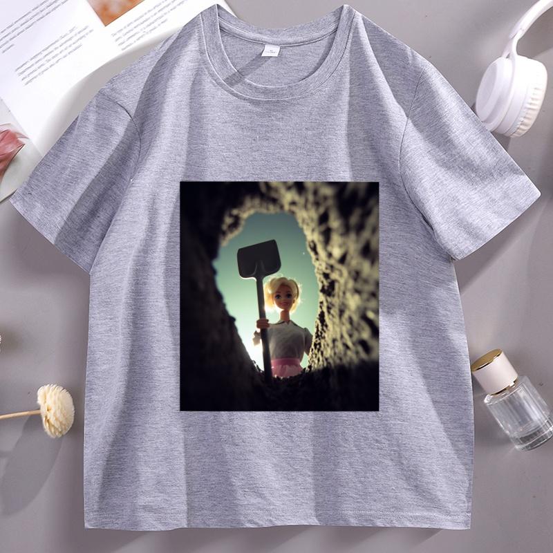 Funny Distressed Doll Face Meme Women T-Shirt Cotton Short Sleeve Round Neck Tshirt Casual Soft Round Neck T-shirt Unisexs Clothing