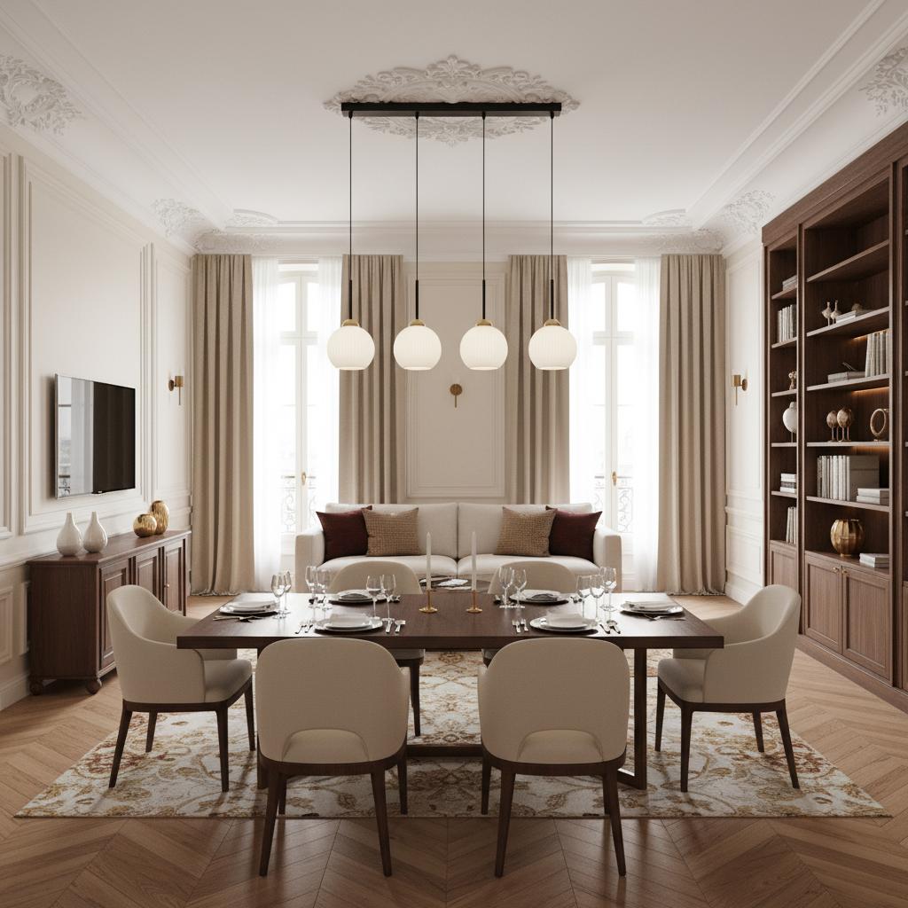Lampa wisząca sufitowa zwis listwa led do kuchni białe klosze czarna 4xe27 fiona 14-991