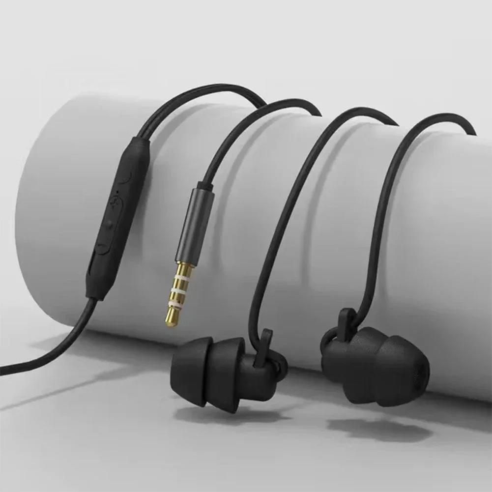 Silicone Wired Headphones with Mic 3.5mm Jack in-ear Sleep Earphones in-line Control Headset only Apply for huawei/iphone 7