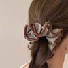 Retro Striped Wood-Edged Scrunchie for Women - Lazy Style Ponytail Hair Tie Rubber Band