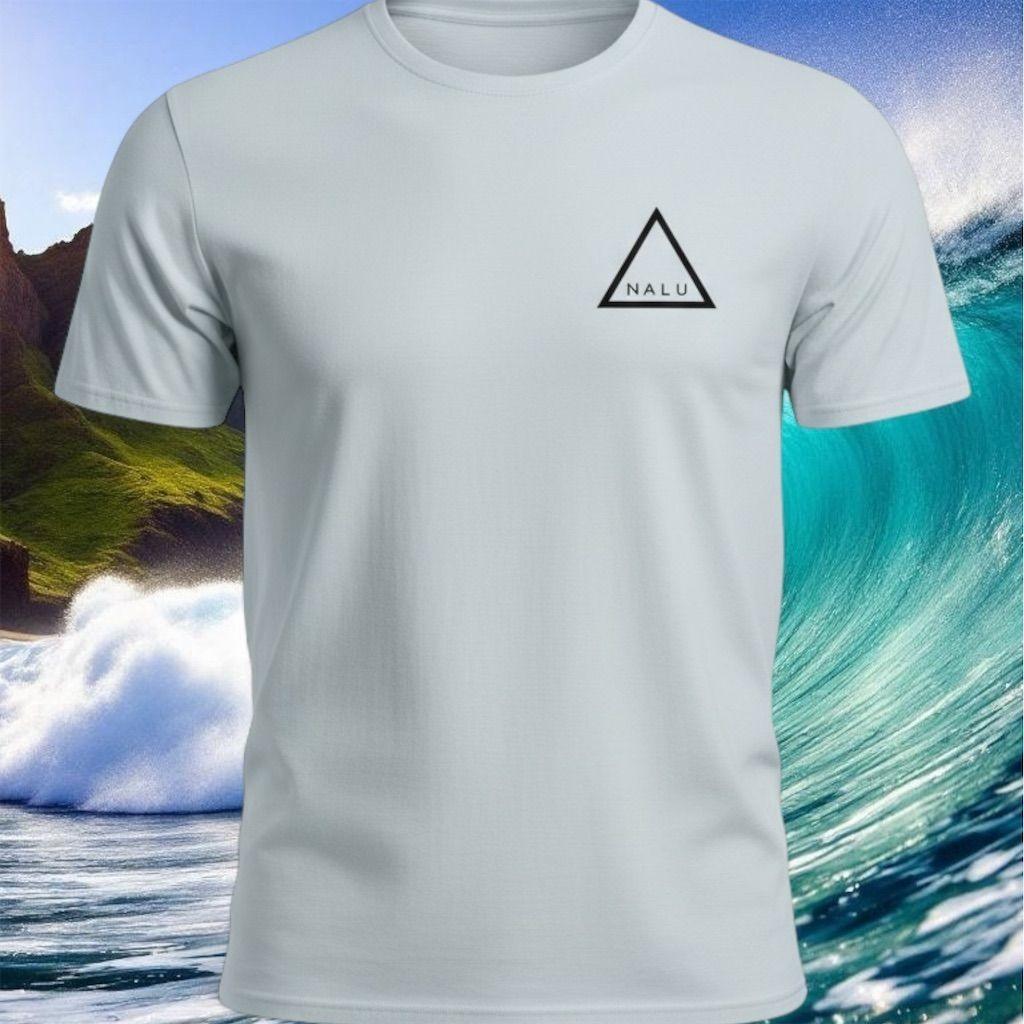 NALU Dry Goods Unisex T-Shirt Gray Surf Graphic Print Unisex NY & HI Size L XL