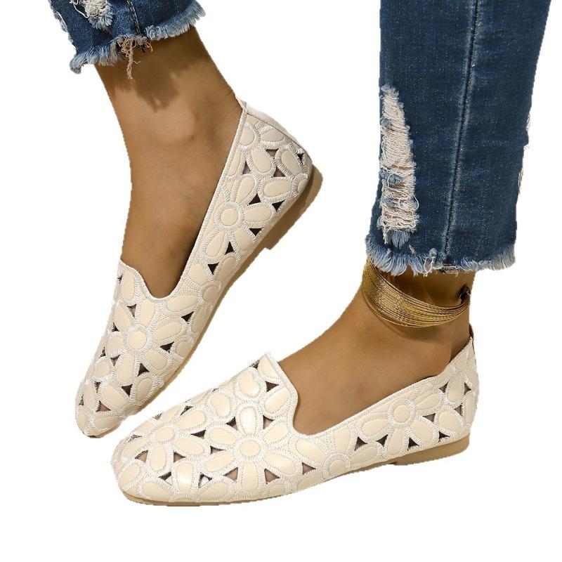 

Новый стиль женской обуви с вырезанным носком и квадратным носком, с плоским, неглубоким носком и одинарным носком 43 бежевый