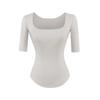 2026 Spring/Summer Women's Off-the-Shoulder Square Neck Mid-Sleeve Top