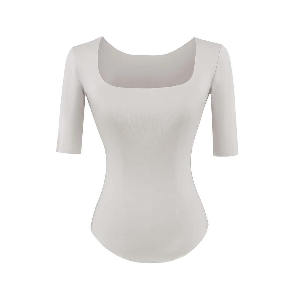 2026 Spring/Summer Women's Off-the-Shoulder Square Neck Mid-Sleeve Top