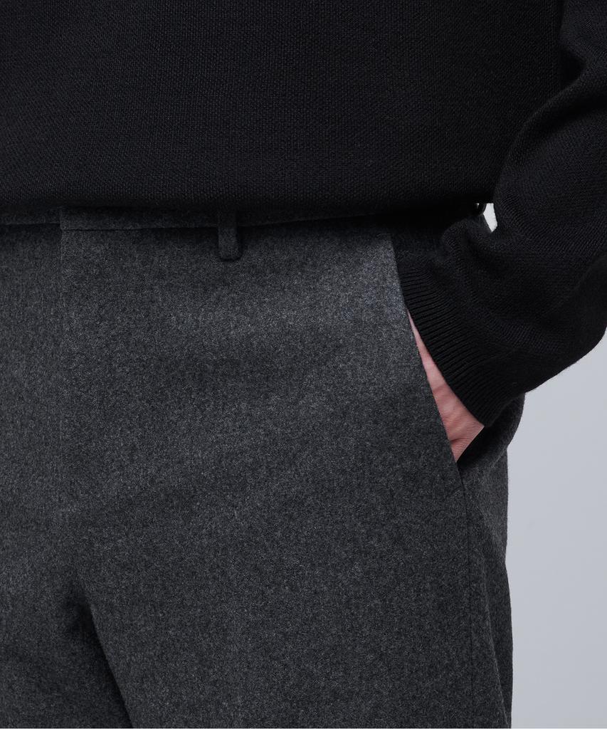 MUSINSA STANDARD Wool Flannel Wide Slacks [Medium Gray]