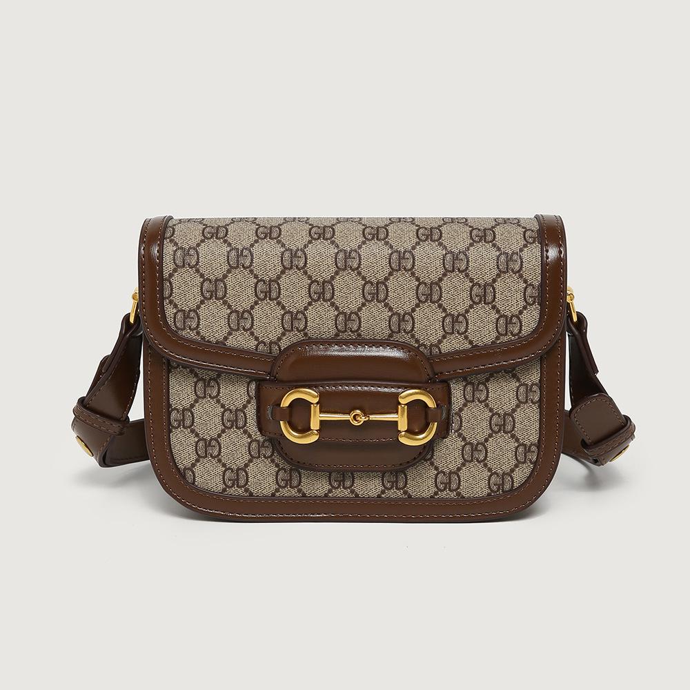 

Нишевый дизайн Винтажная сумка-седло через плечо с пряжкой Horsebit 1955 для женщин Large 22cm