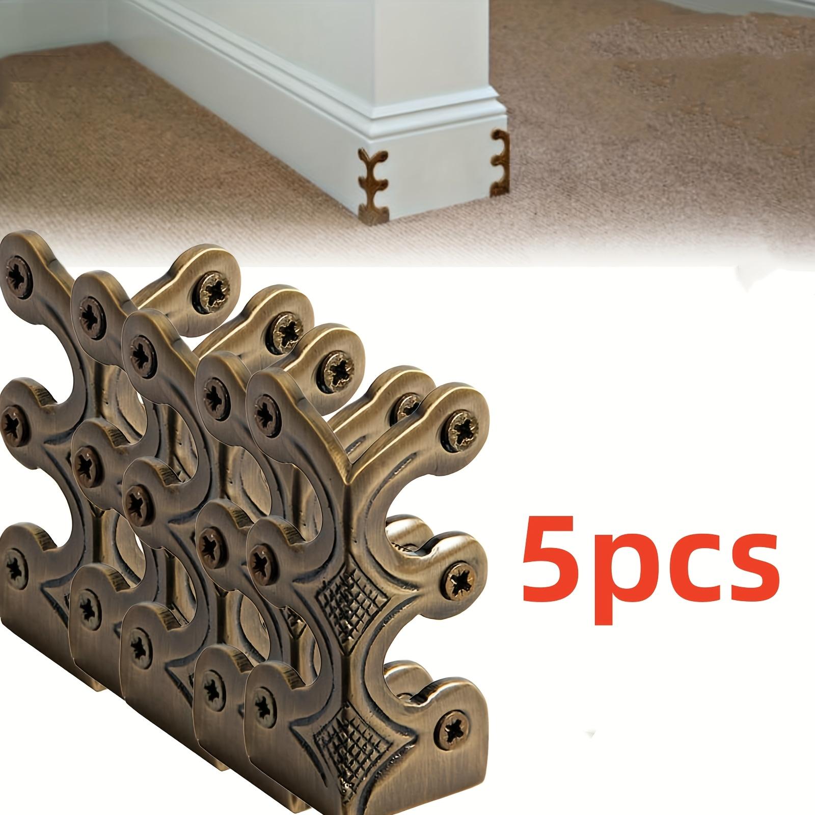 

5pcs Metal Corner Guards, Solid Brass Double-Sided Bumpers, Home Baseboard Angle Protectors, Pure Color Brass Skating Corners