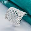925 Sterling Silver Mesh Square Ring Fashionable Wedding Jewelry