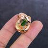 Natural Peridot Gemstone Handmade Copper Jewelry Ring Size 8 I8o30