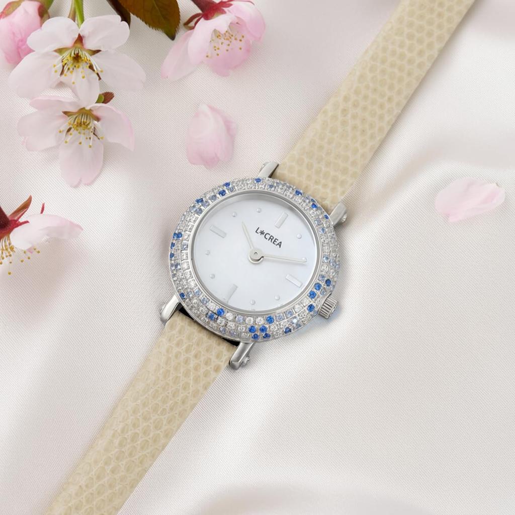 Made In Japan Lizard [LCREA] Solar-powered Women's Watch, (COURONNE/Silver, leather/LC2401-SSBRIV)