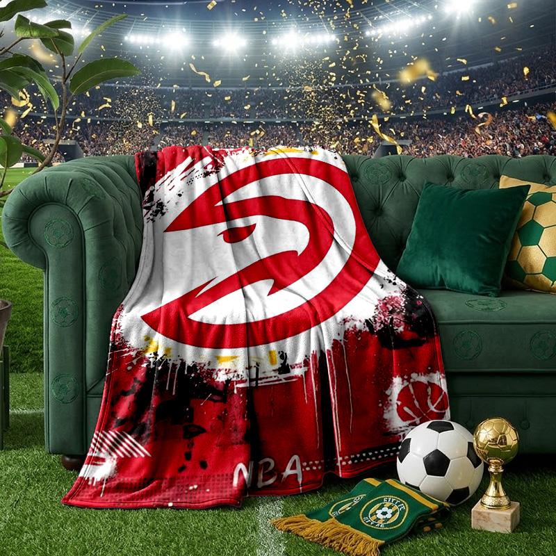 Atlanta Basketball Throws Blanket Flannel Blankets Plush for Couch Bed Gifts for Men Women Travel picnic blanket Christmas fan gifts
